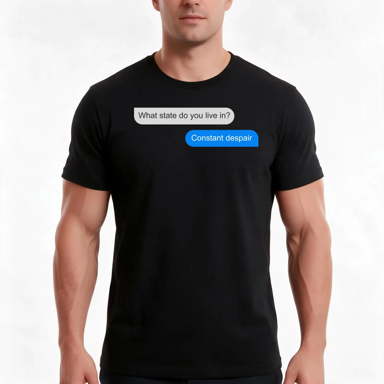 Official What state do you live in? Constant Despair Tee T-Shirt Summer Casual Cotton Tee Unisex Men Women