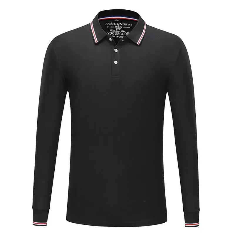 Lente Herfst 230g Katoenen poloshirt met lange mouwen Print Logo Geborduurde naam Heren Dames Design Custom Company Group Top