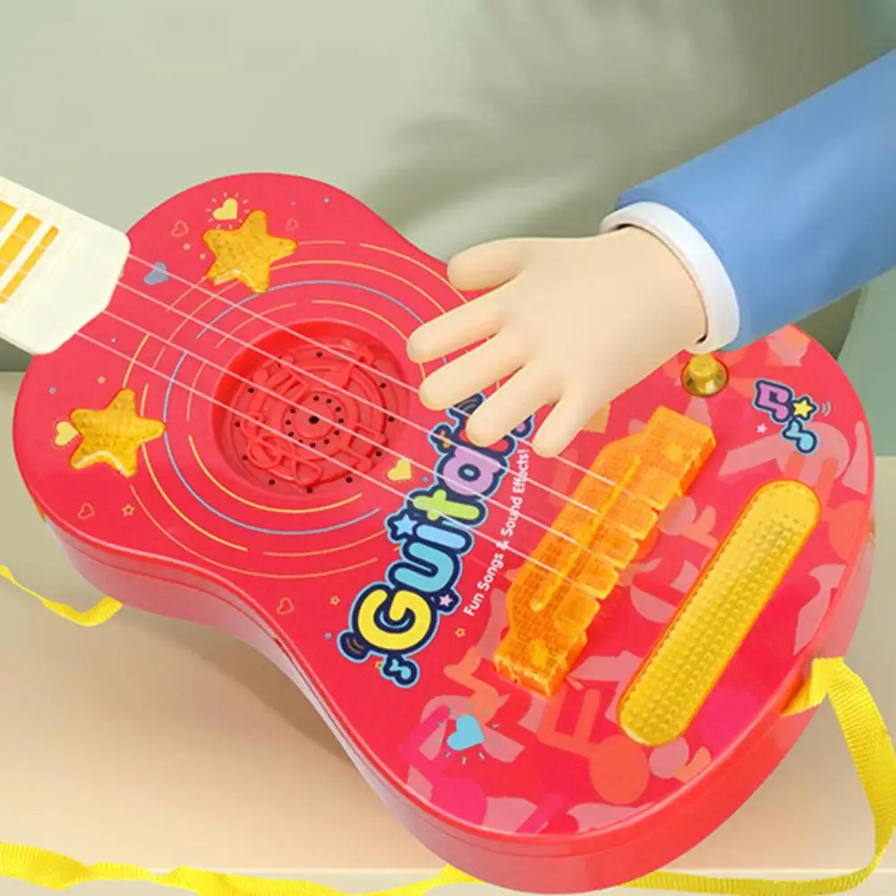 Kids Guitar Toy Educational Musical Instruments Set for Kids Mini Ukulele Electric Piano Guitar Toy with Music Light Beginner