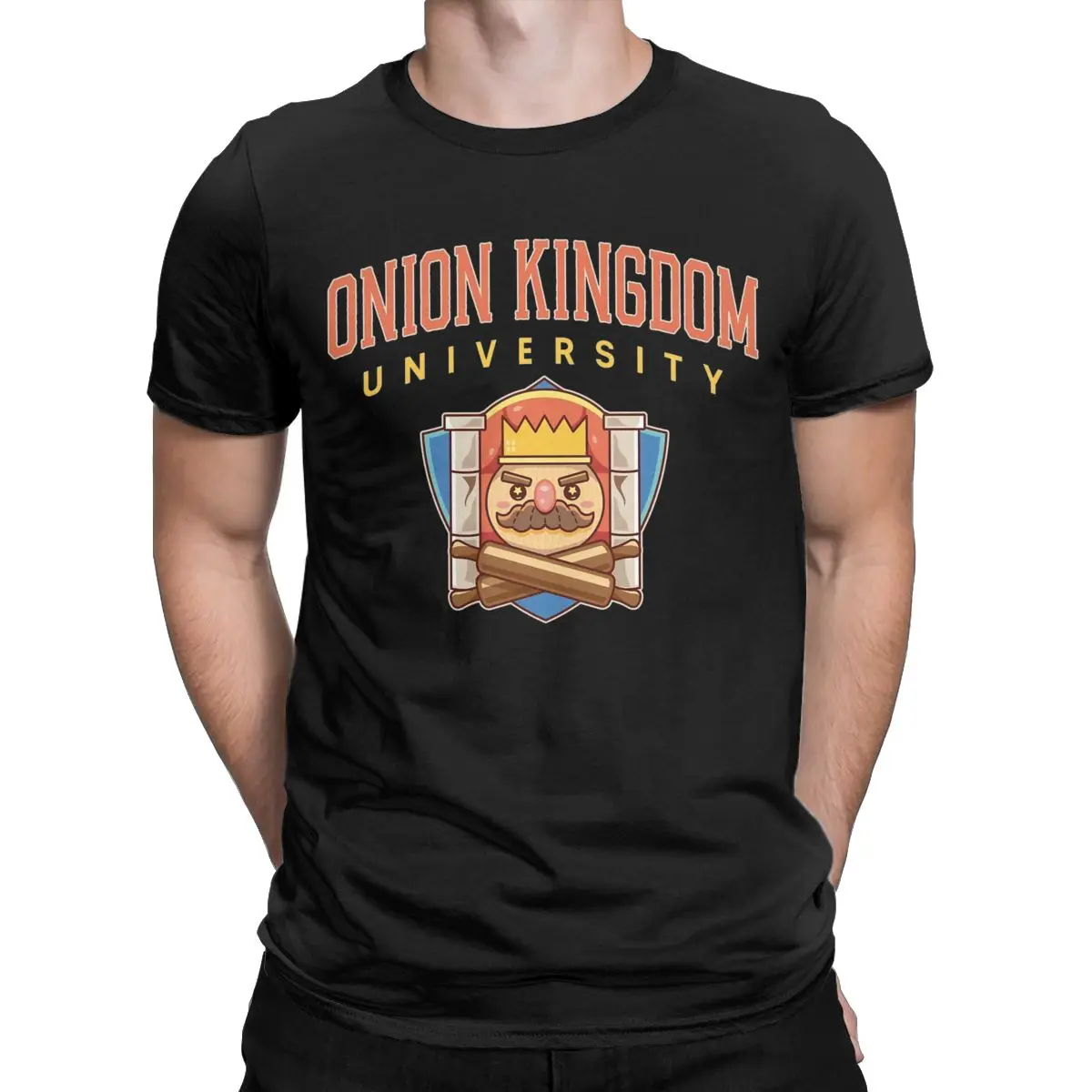 Men's Onion Kingdom University T Shirts 100% Cotton Clothes Funny Short Sleeve Crew Neck Tees Plus Size T-Shirts