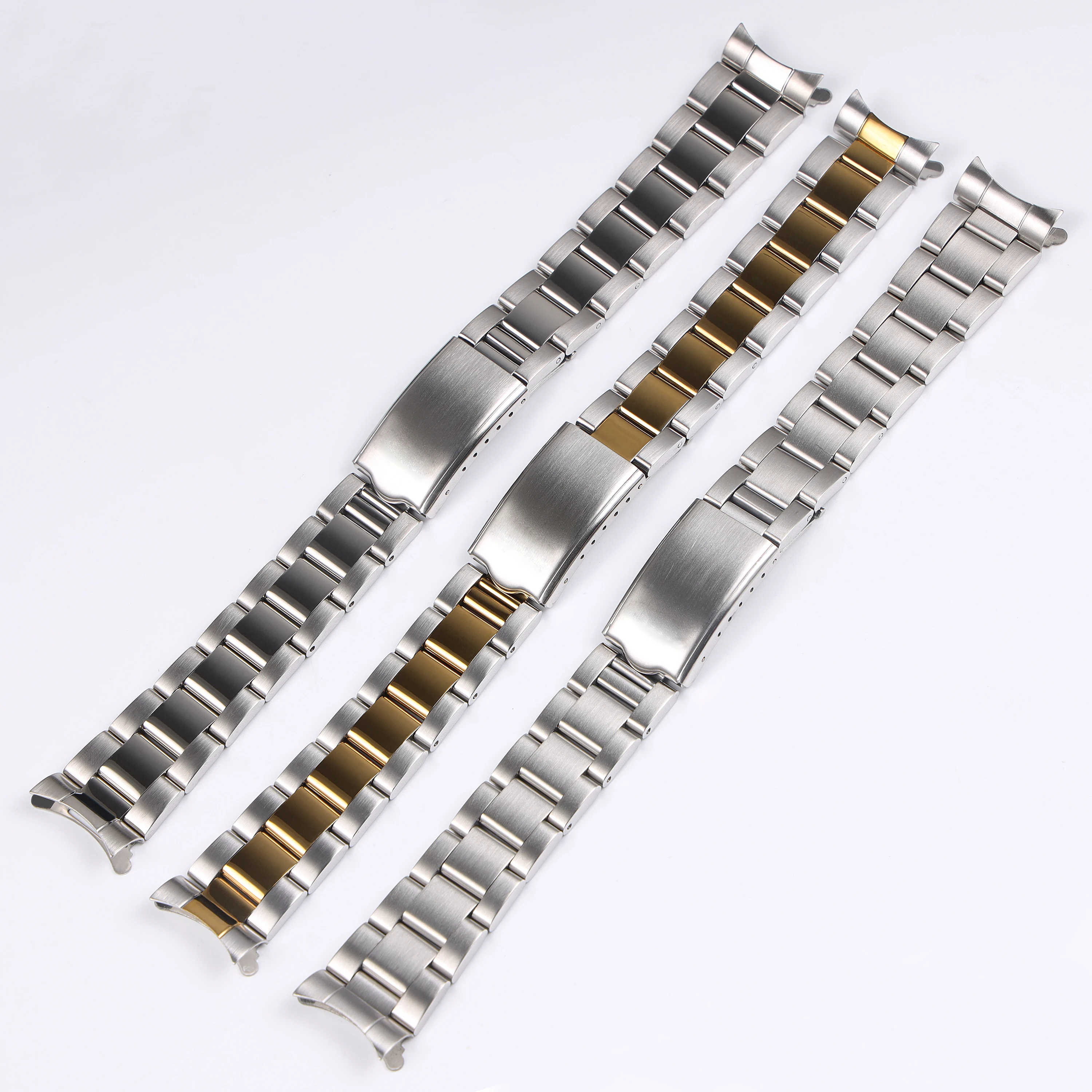 

19mm polished silver gold stainless steel watchband for SEIKO SNXS80 SNXS79 SNXS79K SNXS77K SNXS75 SNXS73 Metal bracelet strap