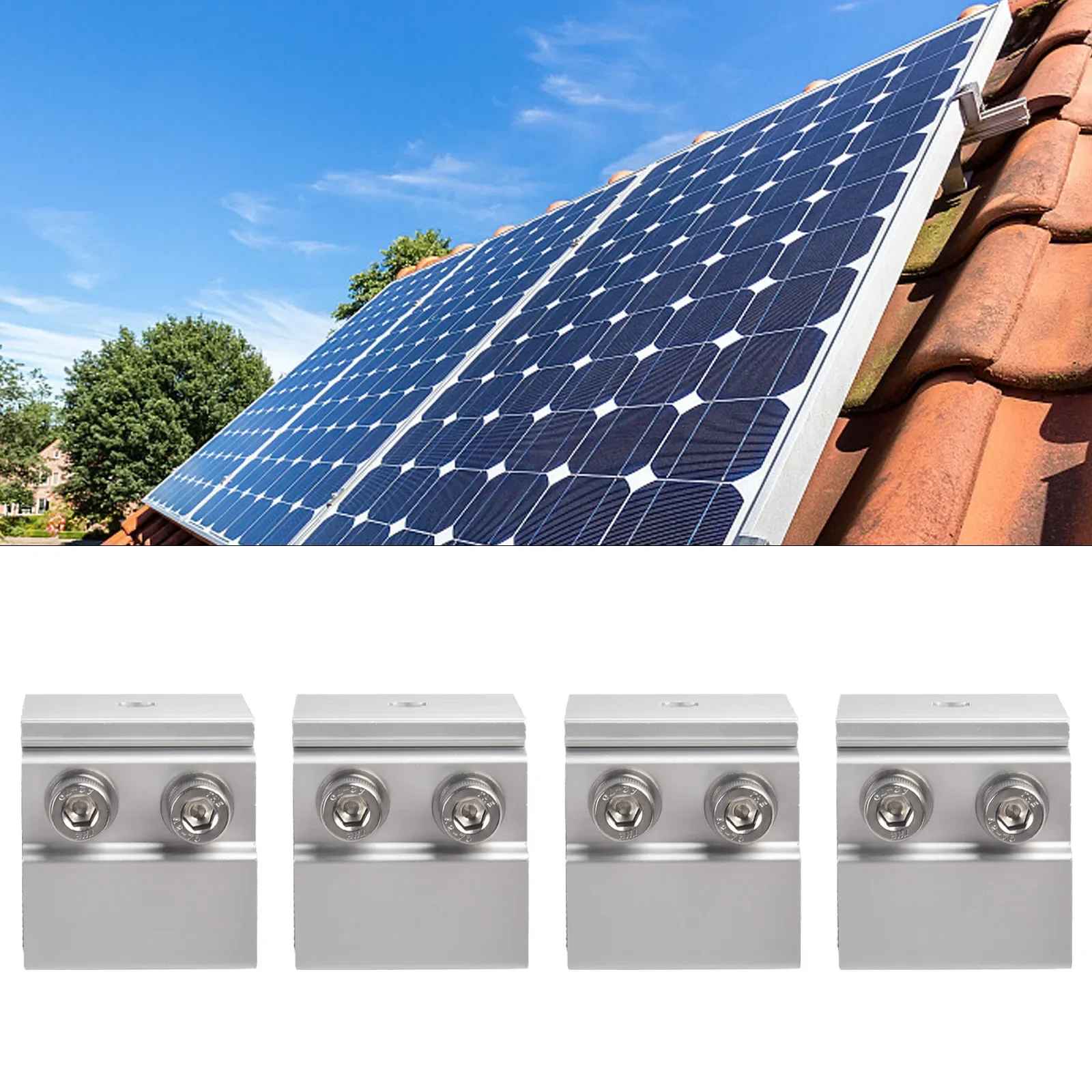 2222222222222221/4PcsSolarPanelBracket Photovoltaic PV Panel Roof Standing Seam Clamp Solar Power Mounting Fixing Clamps