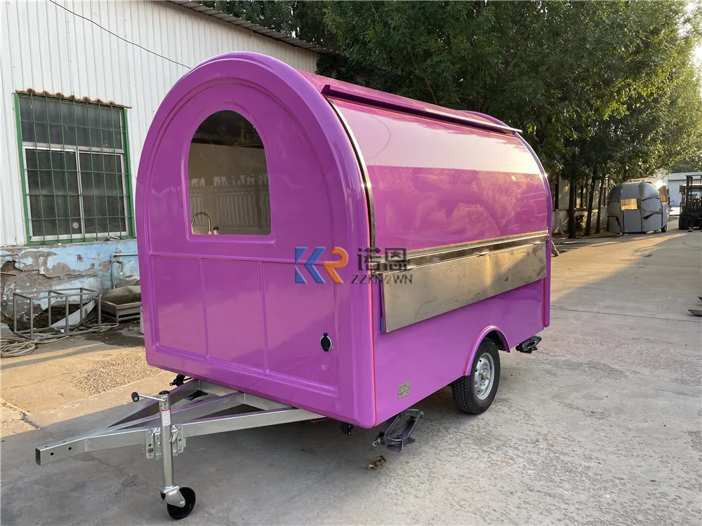 280cm Fast Food Truck Hot Dog Food Cart USA Customized Food Trailer With Full Restaurant Kitchen Equipments