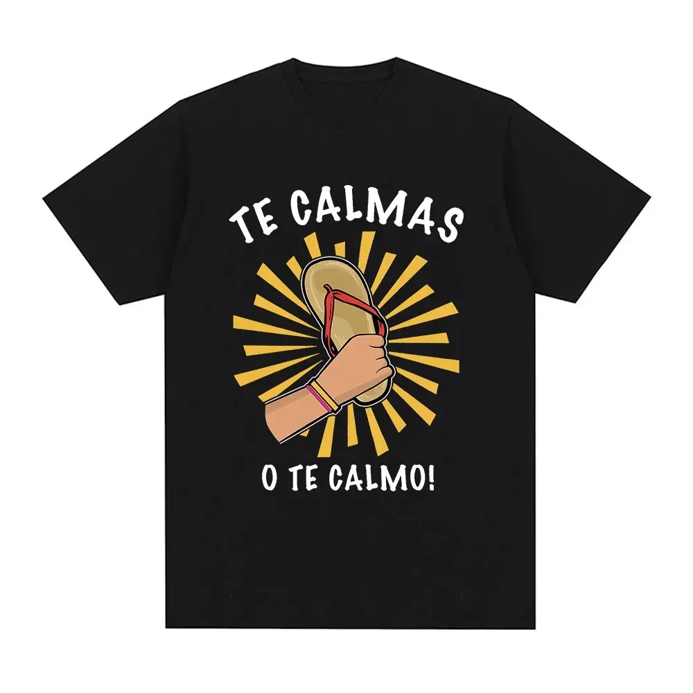 Fun Spanish Mom Emoji Te Calmas O Te Calmo T-shirt Women\'s Fashion Hip Hop Loose T-shirt