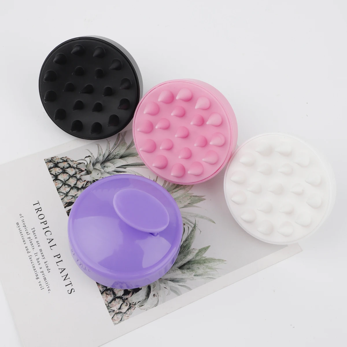 1pc ilicone Shampoo Brush Head Scalp Massage Comb Hair Washing Comb Body Massage Brush Bath Shower Brush Salon Hairdressing Tool image 3