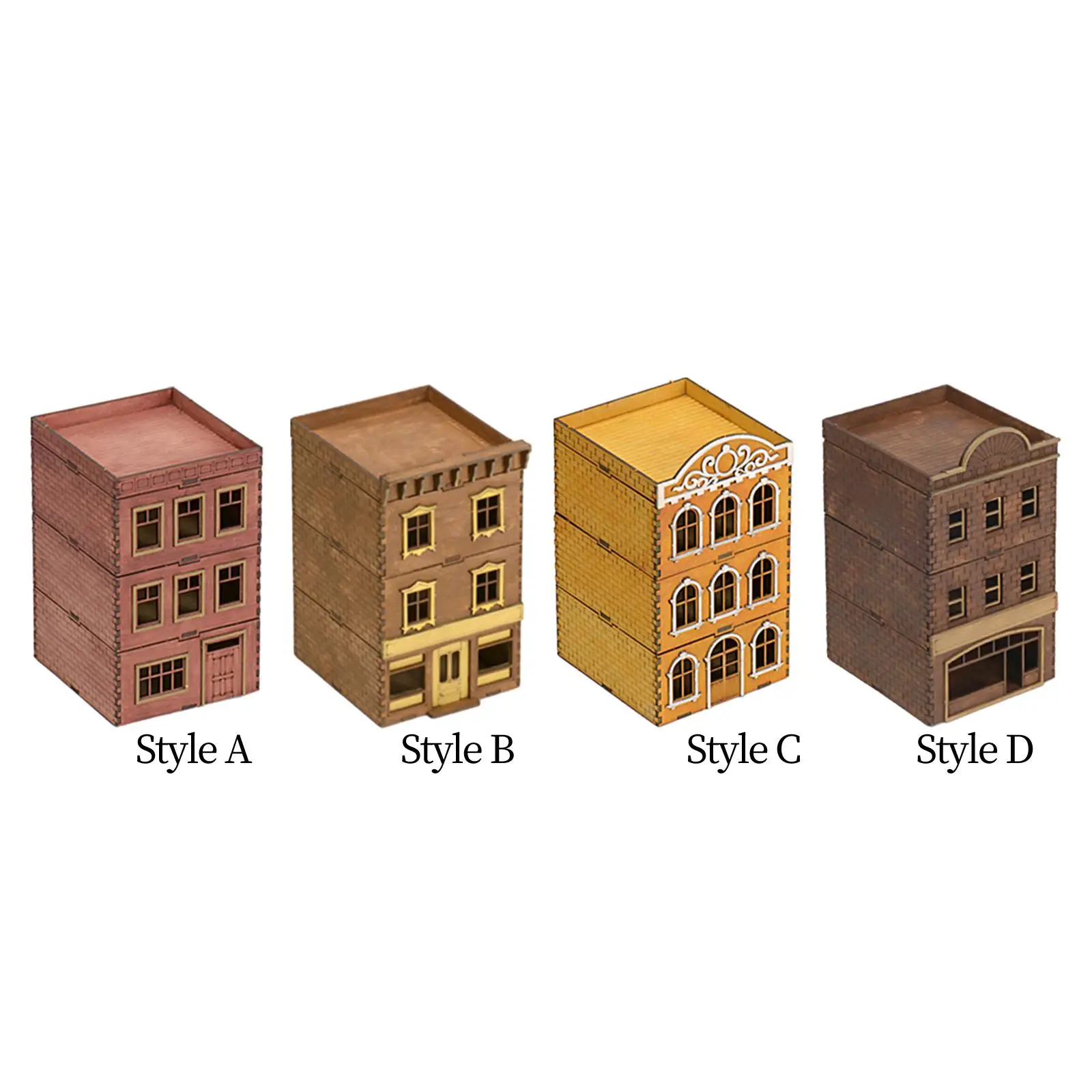 1/72 Wooden Architecture 3D Wooden Puzzle Wooden House Model Buildings DIY Kits for Boys Girls Decoration Dioramas Unique Gifts