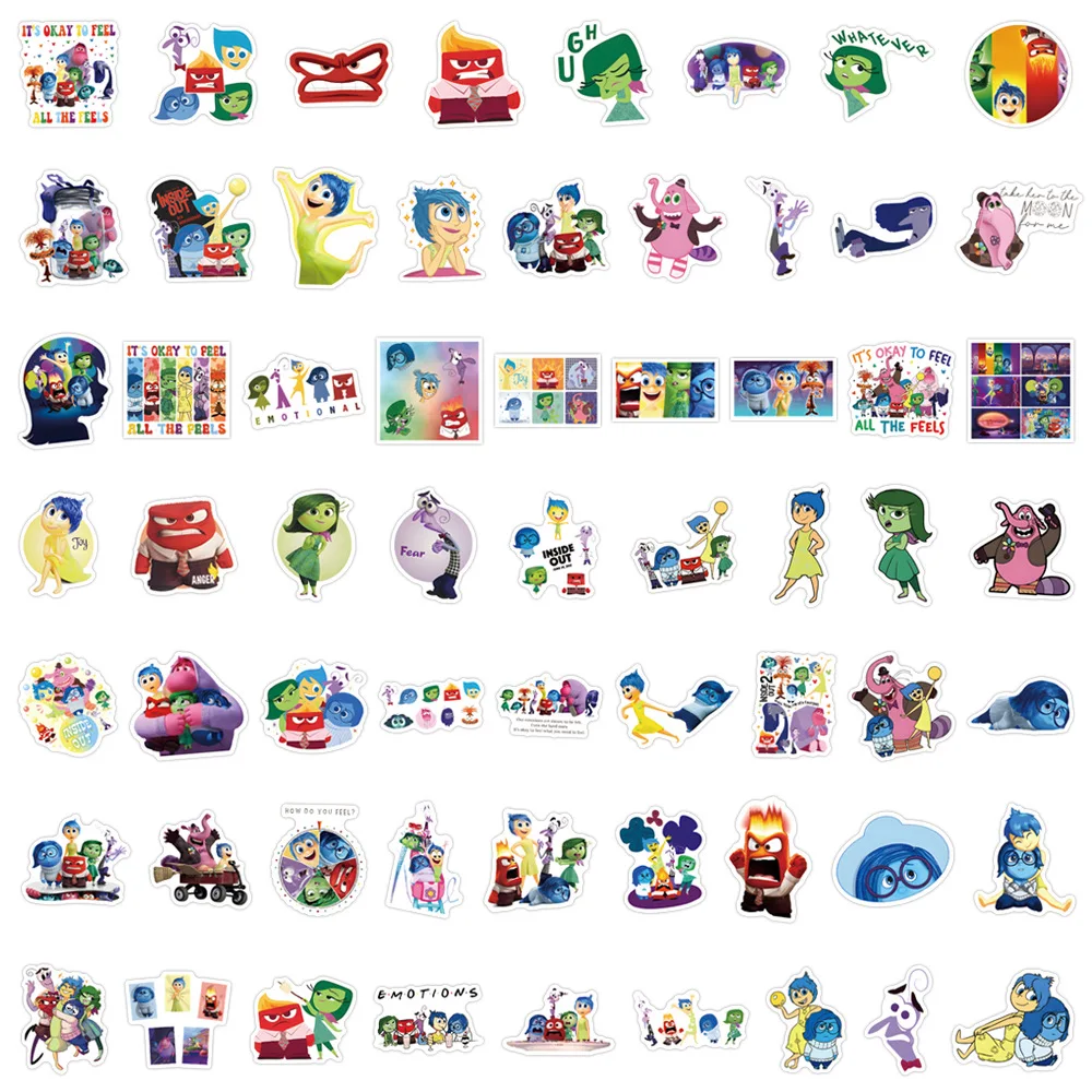 10/30/60/120PCS Disney Movie Inside Out 2 Stickers Cute Cartoon DIY Decals Scrapbook Fridge Phone Laptop Bike Graffiti Kids Toys