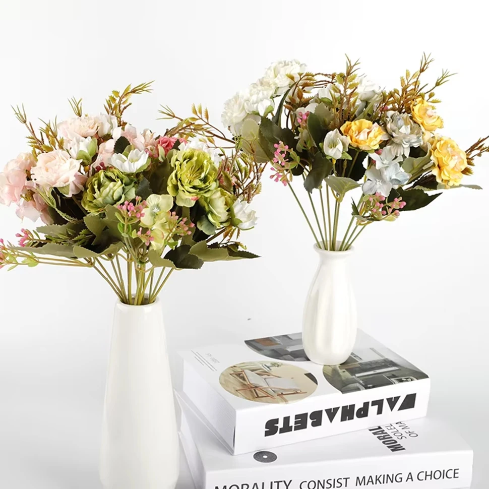 

1Pc Artificial Flowers Silk Peony Rose Wedding Bridal Centerpiece Bouquet Festival Home Outdoor Yard Wreath Arch DIY Craft Decor