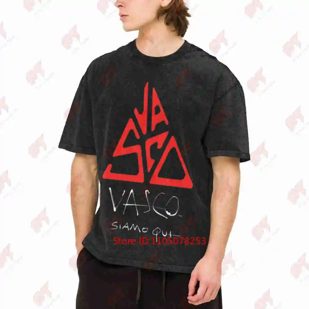 Concerto Vasco Rossi 2019 Vintage Washed Tee Pure Cotton T-Shirt