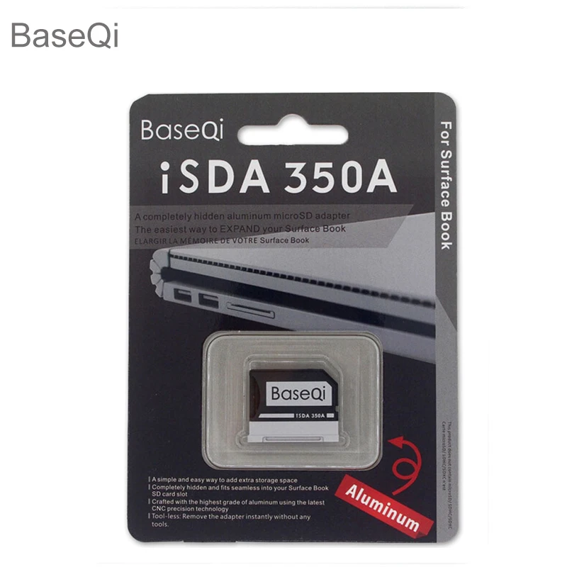 BaseQi For Microsoft Surface Book1/2/3 13.5inch Aluminum Micro sd Adapter Sbook I/II/III 13'' Memory Card Reader Minidrive 350A