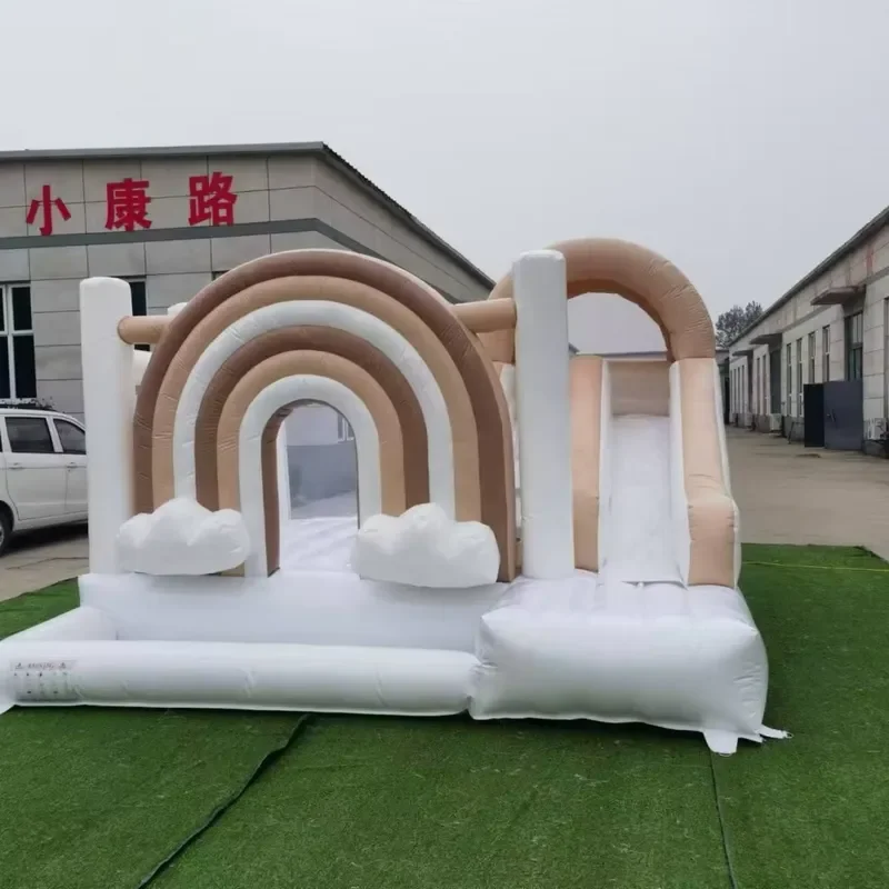 Rainbow Bouncy Castle Inflatable Trampoline Inflatable Slide Combo