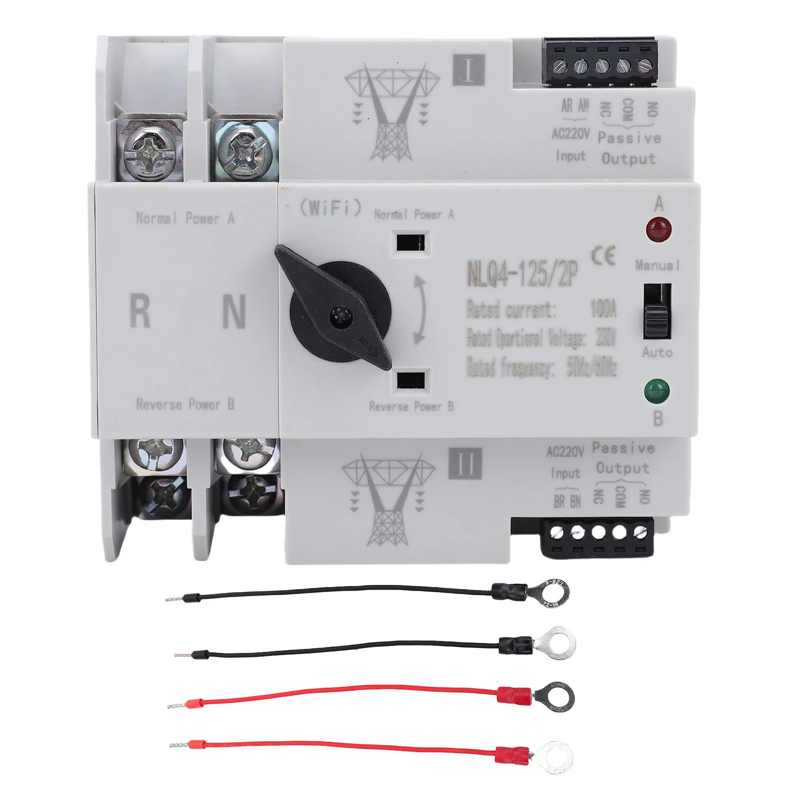 Dual Power Automatic Transfer Switch 2P 100A WiFi APP Control Auto Manual Dual Power Transfer Switch for Shopping Mall Factory