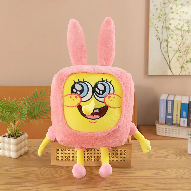 New Kawaii Plush Toy Stuffed Doll Cute Sponge Bob Plush Doll Party Pillow Soft Toy for Kids Birthday Gift Plushie Stuffed Animal