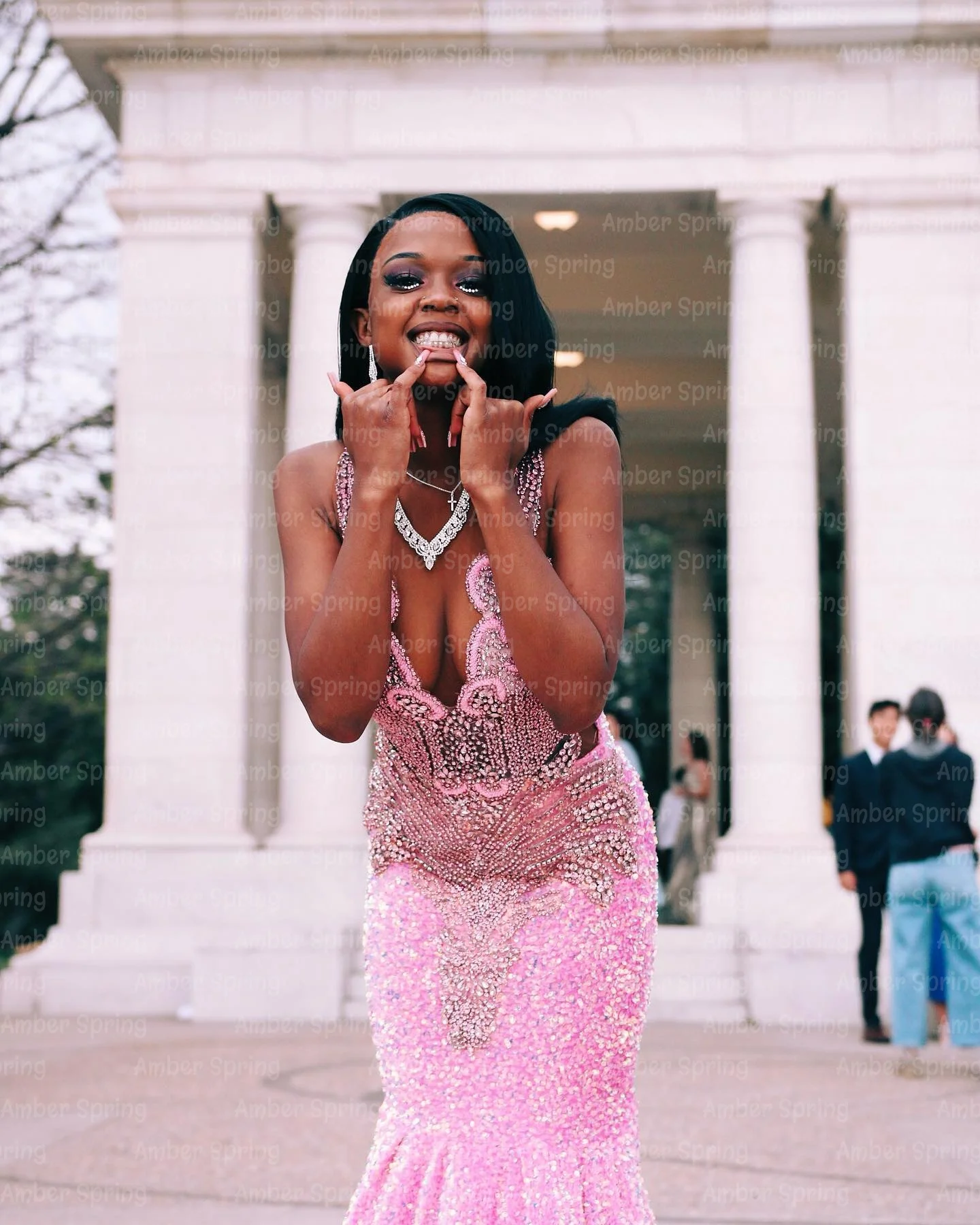 Pink Crystal Velvet Long Prom Dresses For Black Girls Rhinestone Graduation Dress Sweet Wedding Vestido De Noche Customized