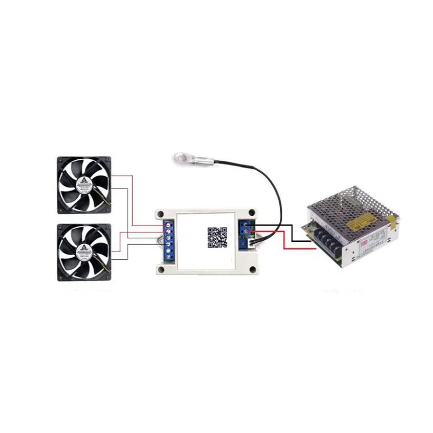 Imagem -04 - Regulação de Velocidade Redução de Velocidade pc Cpu Placa Gráfica Arrefecimento Controlador Térmico 12v 24v 48v 12a dc