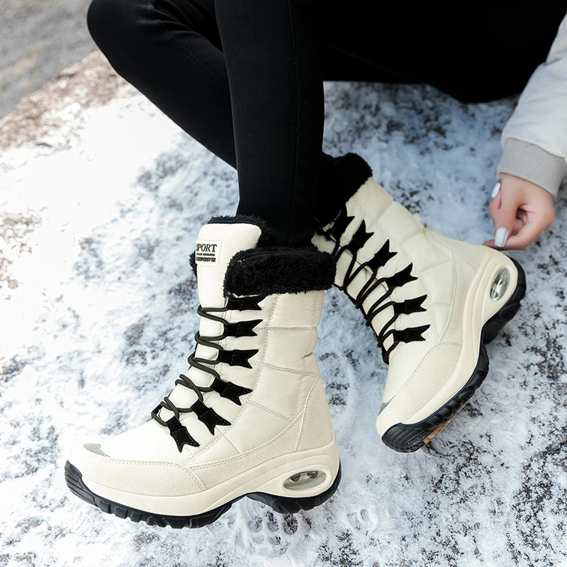 new Women's Boots in Large Size Warm Snow Boots Slope and Ankle Boots Skiing Equipment Suitable for Winter Outdoor Exploration