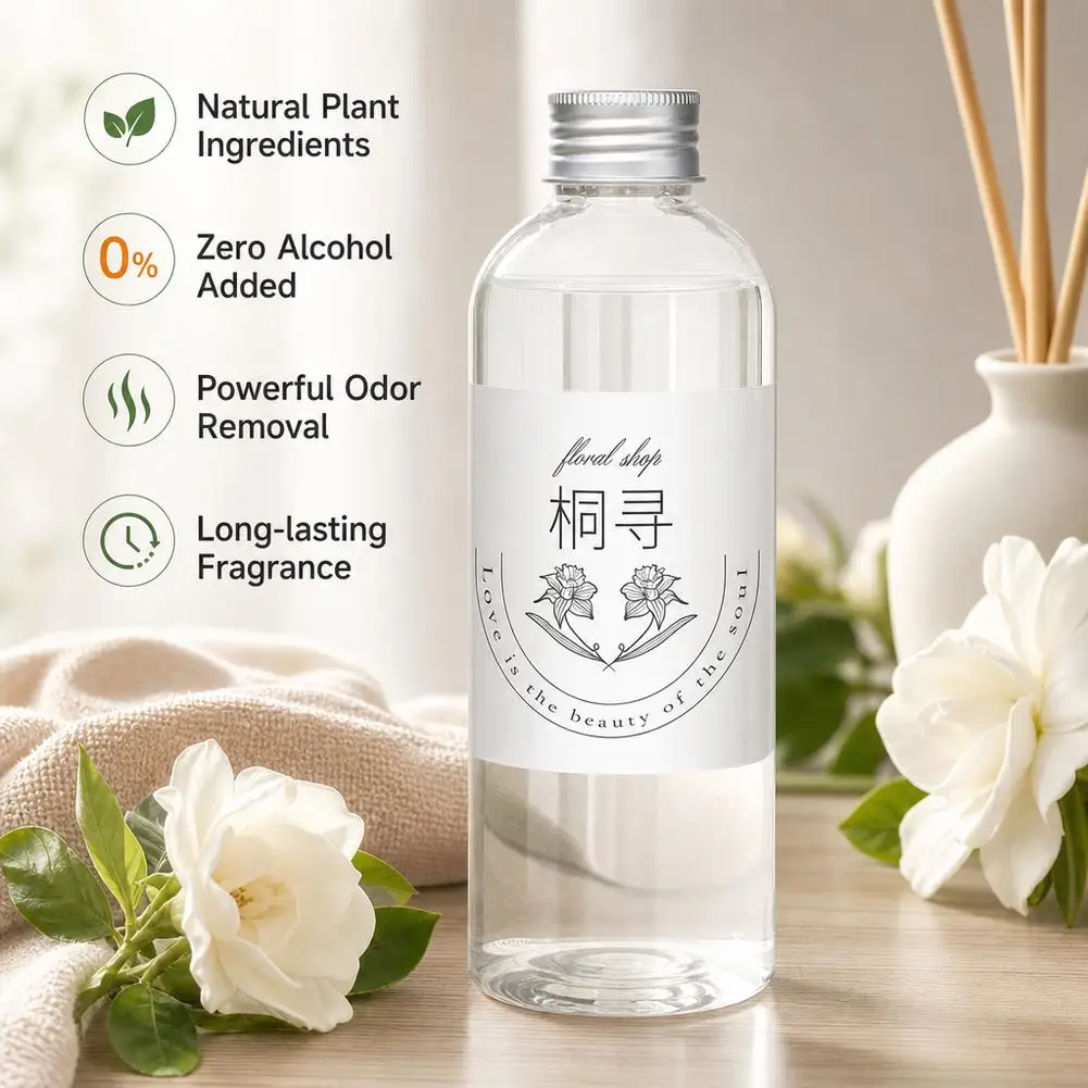 Reed Diffuser Refill Oil Alcohol Free Natural Plant Fragrance Long Lasting Aroma Air Freshener Odor Eliminator Home Living Room
