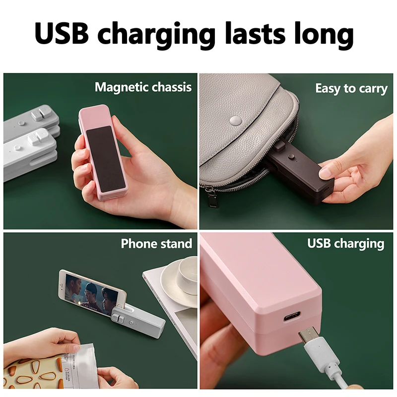 1pc USB Charging Model Sealer, Household Snack Bag Open Seal Integrated Sealer Food Bag Convenient Mini Sealer