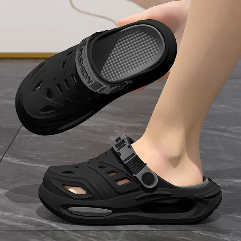 Arch Support, Anti Slip, Soft Sole, Wear-Resistant Cool Slippers for Wearing, Thick Sole Breathable Odor Proof Summer Hole Shoes image 3
