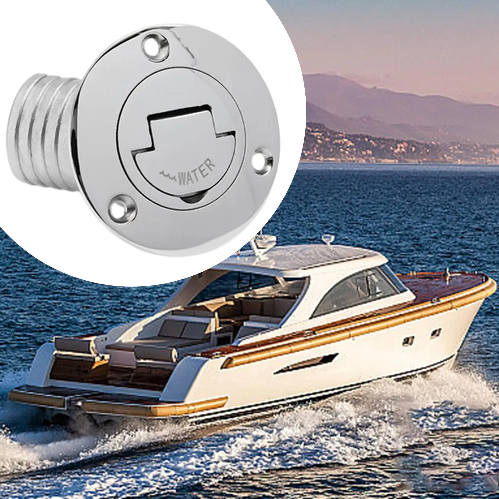 

Generic Boat Deck Water Filling Cap, Stainless Steel, for 50mm Easy to Use Sturdy Convenient Parts for Tractors Yacht Ships