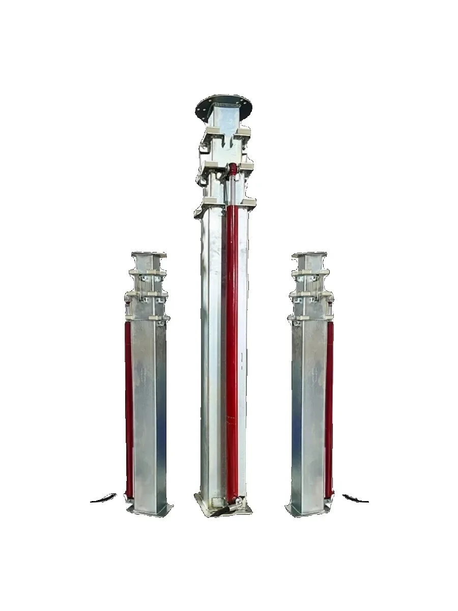 Hydraulic lifting vertical pole, hand cranked lifting telescopic mast column, outdoor lighting pole