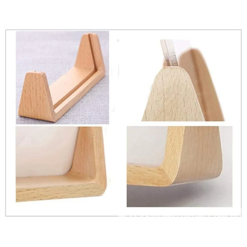 U-Shaped Moldura Acrílica, Madeira Maciça Criativa, Home Desk Decoração, Escritório, Quarto, Sala de estar, Café, 2 Pcs