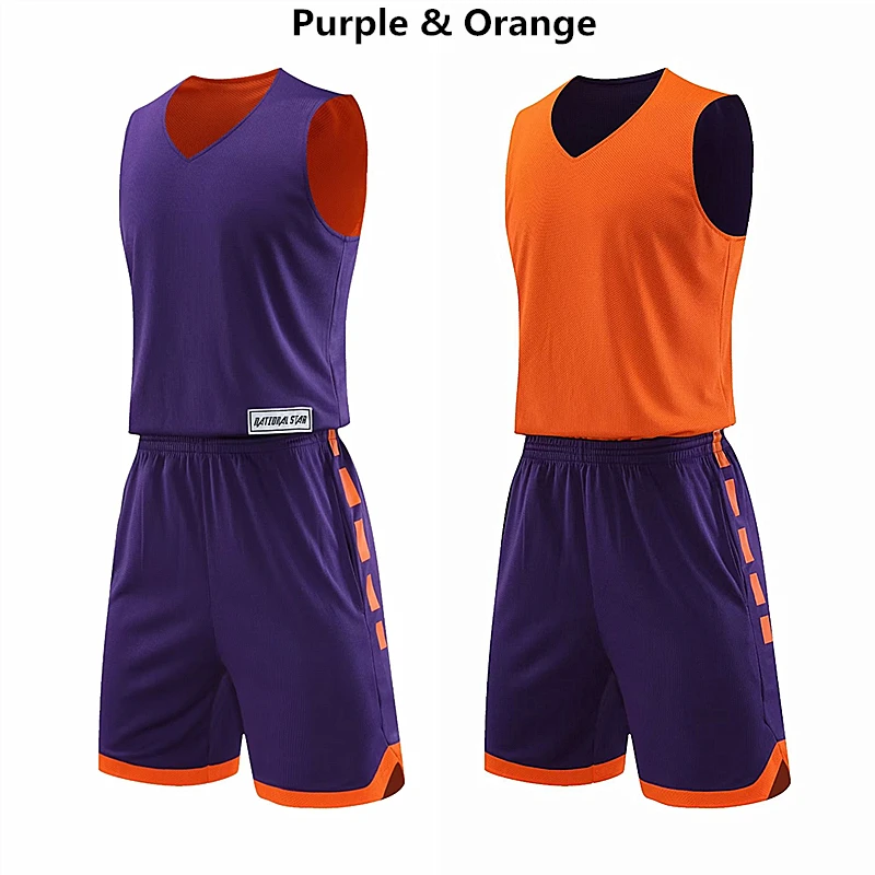 Double-sided Basketball Jerseys Suit for Men Women Quick-drying Basketball Training Uniform Sets Sleeveless Sports Clothes