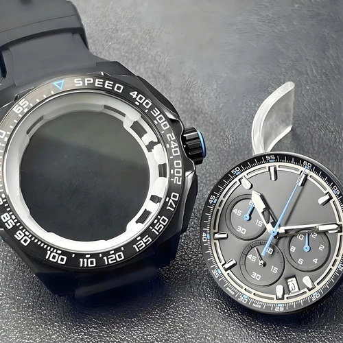 2025NEW 42mm relojes para hombre caja cronógrafo VK63 caja de metal para movimiento VK63 accesorios de correa de 18,5mm caja de reloj vk63