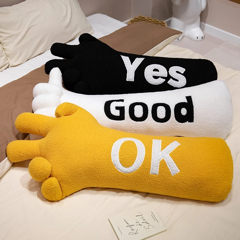 Fun Gesture Pillow Good Yes OK Letter Hug Pillows Sofa Cushion Sleep Leg Clamp Companion Pillow For Home Bedroom Decoration