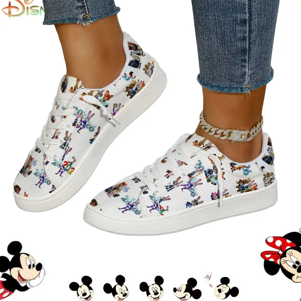

Disney Zootopia Judy & Nick Printed White Canvas Casual Sneakers