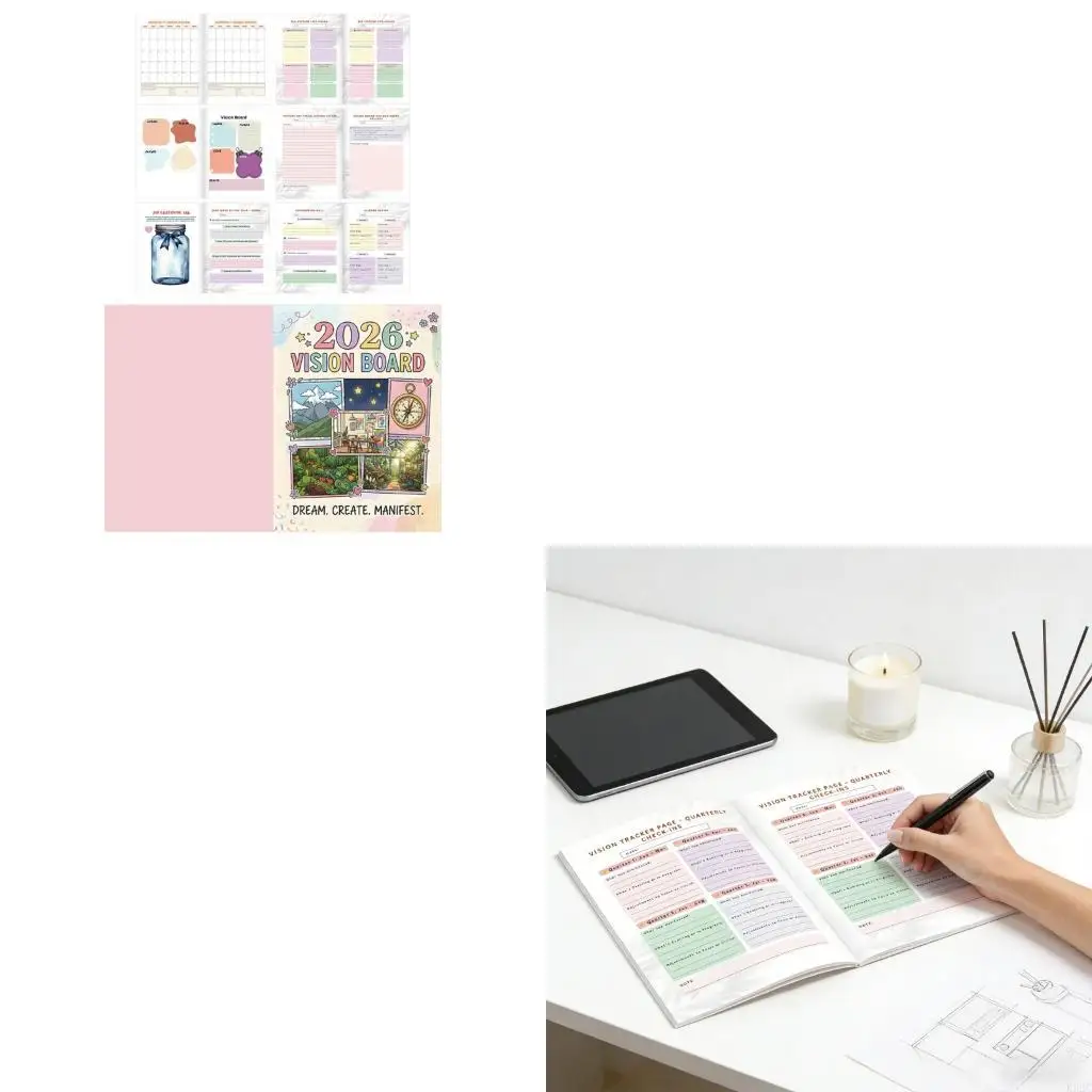 

2026 Wishlist Journal Planner Notebook with Structured Layout for Annual Objectives Friendly Paper for Smooth Writing K92C