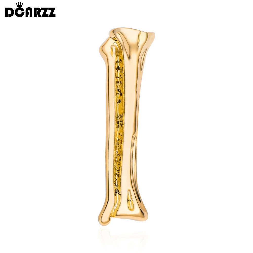 DCARZZ Shin kemik broş Pin Metal kemik şekli klasik Trendy takı hemşire doktor yaka iğneler ceketler yaka rozeti kadınlar hediye