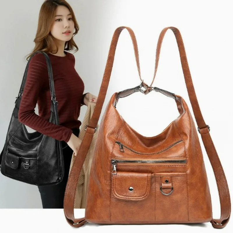 Three-purpose bag 2026 new bag fashion casual women's bag versatile single shoulder hand carry messenger bag going out backpack