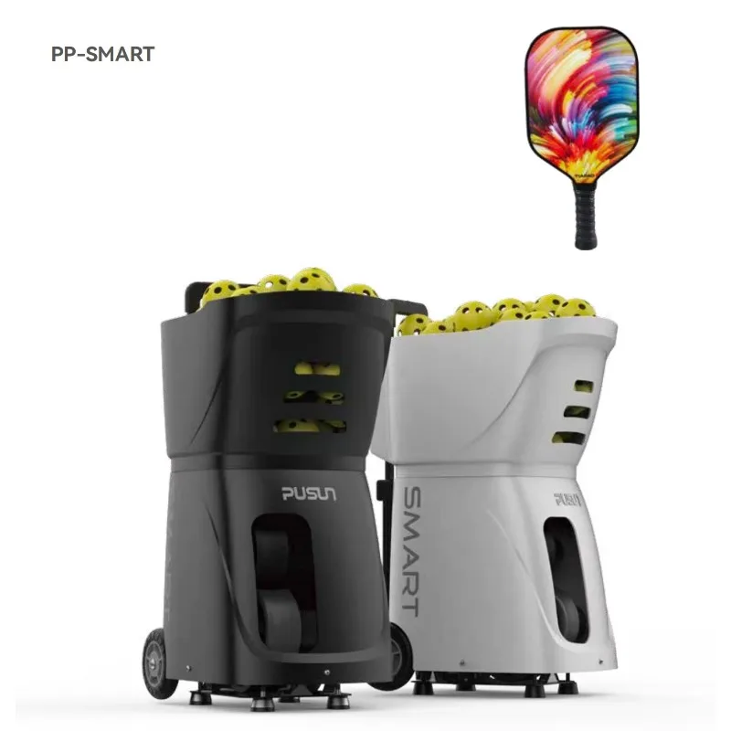 

Adjustable Pickleball Ball Machine PP-SMART Variable Frequency Serving Setting Wear-resistant Build 20-120km/h 20m Range