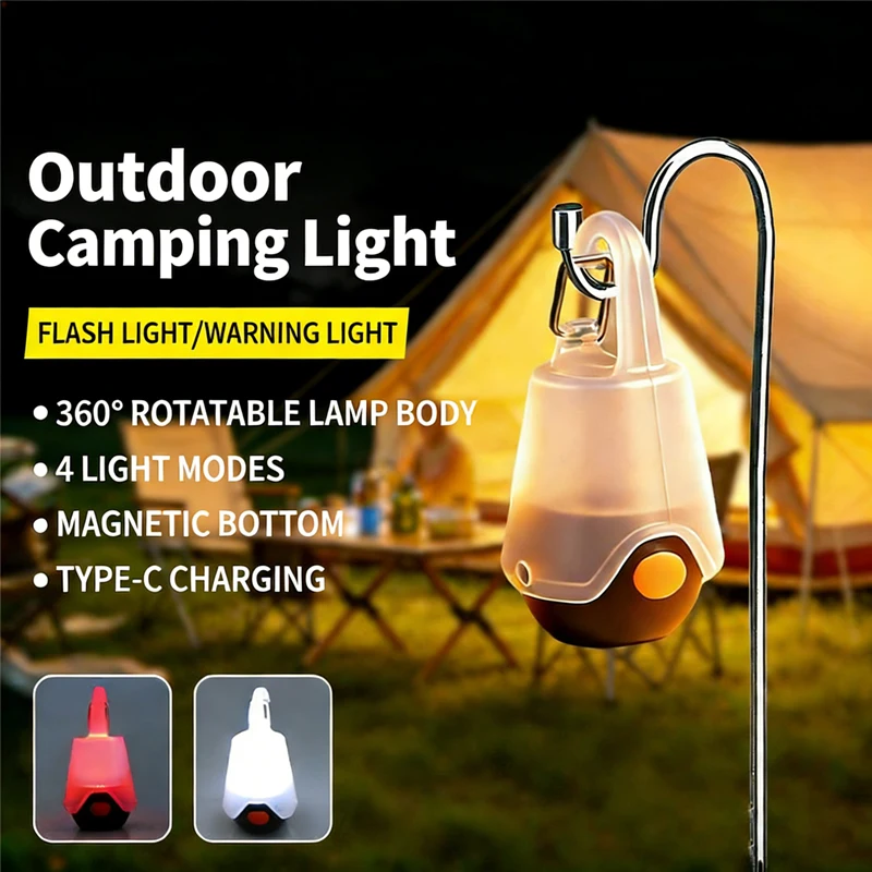 

Светодиодный портативный фонарик, перезаряжаемые мини-лампы для кемпинга, водонепроницаемые белые и красные фонари, открытый кемпинг, велоспорт, аварийное освещение