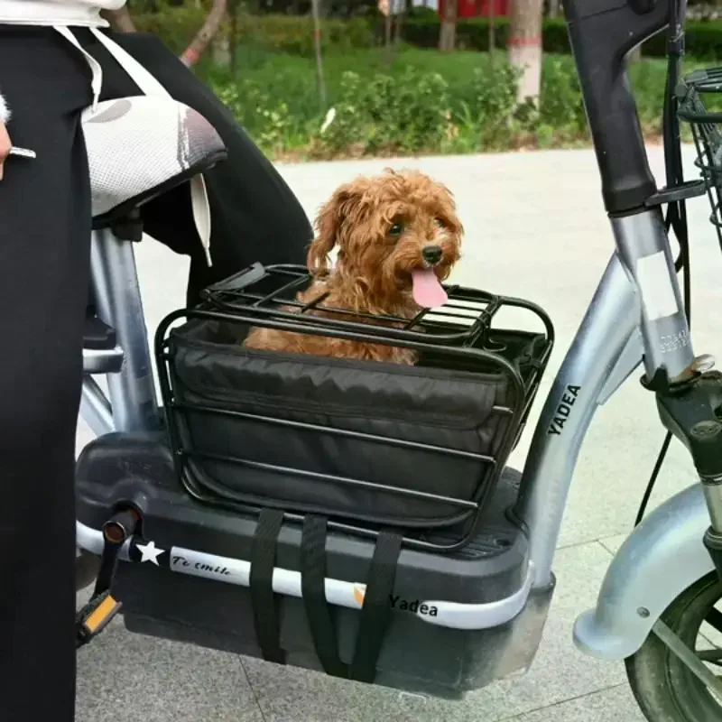 

2-in-1 Dog Bike Basket For Rear Rack Pet Carrier Cargo Basket Fits Small Medium Dogs Cats Up To 12LBS For Groceries Daily