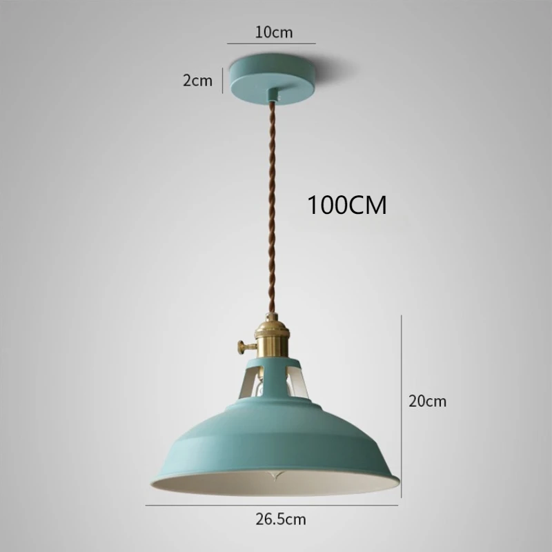 Ferro vintage LED Lâmpada pingente, luz de suspensão, abajur, decoração do quarto, restaurante, café, cozinha, casa