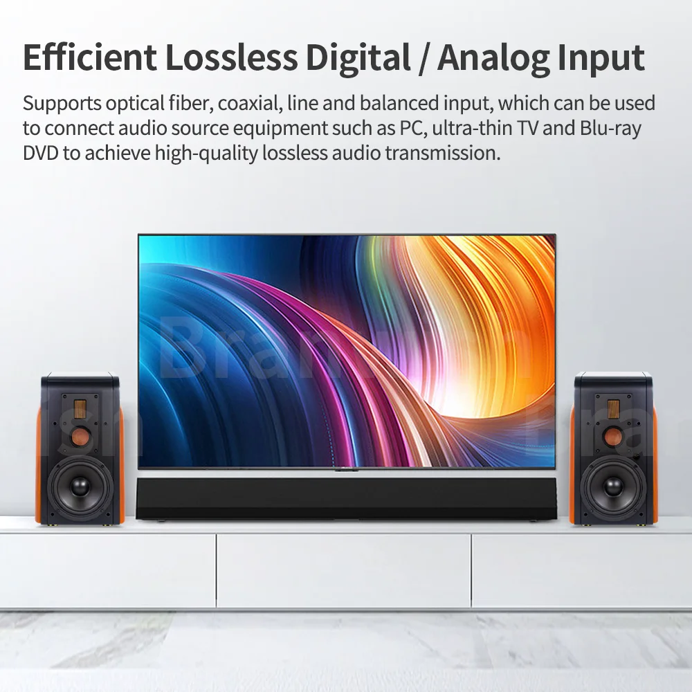 5.0 Bluetooth Speaker 6.5 Inch Active Audio HiFi 3-way Bookshelf Loudspeaker OPT COAX Input For Home Theater Computer TV System