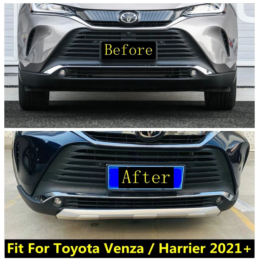 

Car Front Rear Bumper Skid Guard Plate Protector Cover Trim For Toyota Venza / Harrier 2021 - 2024 Stainless Steel Accessories