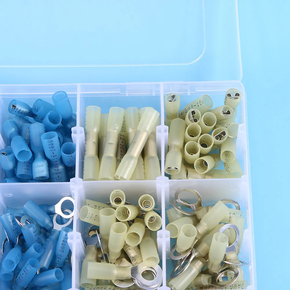 

481 шт. водонепроницаемых термоусадочных клеммных соединителей с паяльным кольцом для морского применения, изолированных герметичных электрических соединителей для стыковки проводов