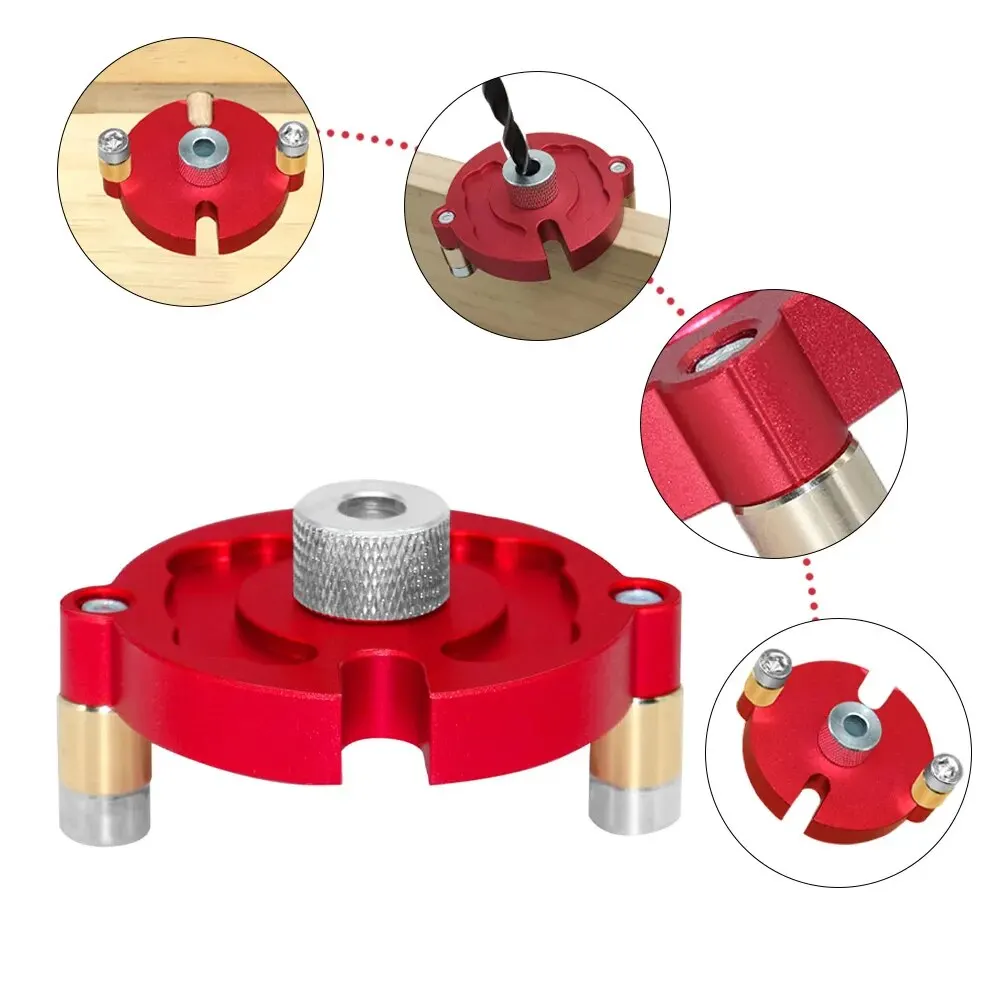 Fast-splicing Dowel Jig Kit W/3-10mm Metal Bushing Aluminum Self-Centering Vertical Hole Jig Drill Guide Locator for Woodworking