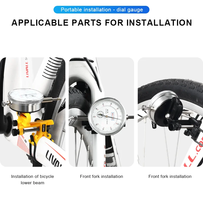 RIDERACE Fahrrad Rad Abrichten Ständer Mit Messuhr Gauge Mini Felgen Einstellung Werkzeuge Für Road Mountain MTB Fahrrad Reparatur Werkzeuge – Detail 7