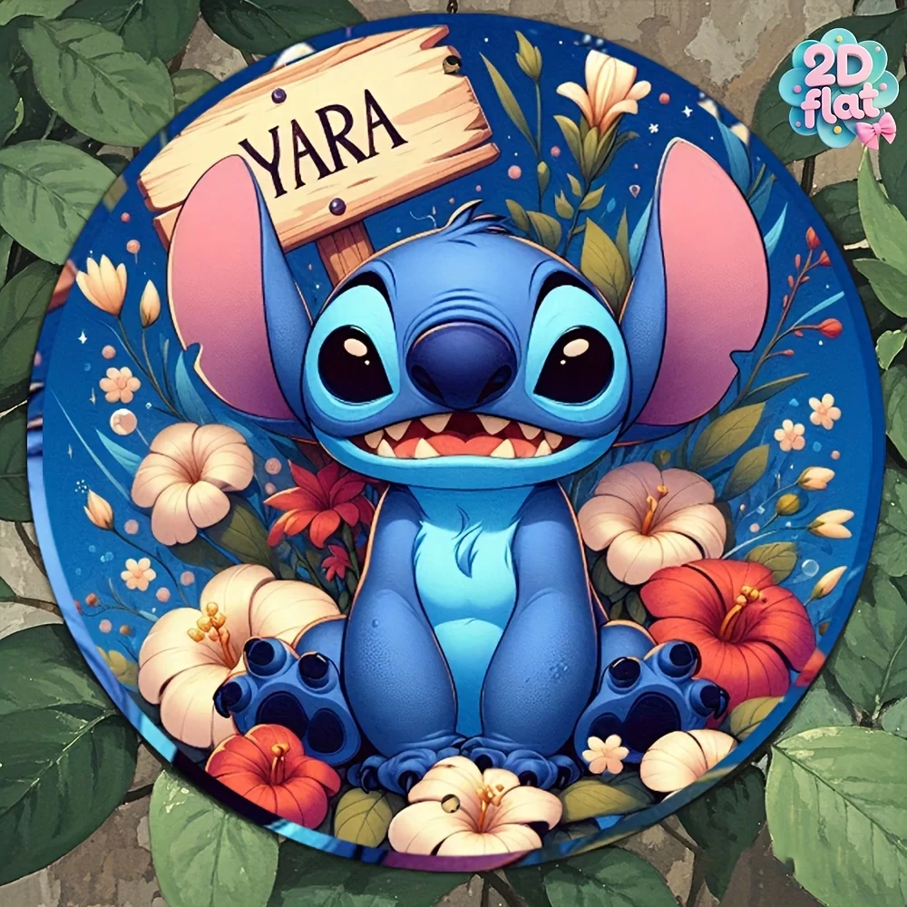 قطعة واحدة من لافتة فنية جدارية معدنية مستديرة - تصميم زهور نابضة بالحياة، ديكور منزلي متين من الألومنيوم للجدار أو الطاولة، عيد ميلاد مثالي