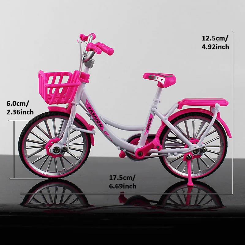 New Simulation Alloy Bicycle Model Lady Bike-Sharing Toy Car Metal Kids Toy Car Bike Girl Gift Desktop Collection Ornaments