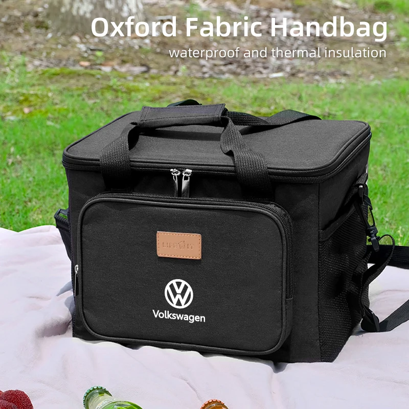 

Oxford Cloth Food Storage Picnic Bags Tote Portable Cooler Box Bags For Volkswagen VW Passat Golf Tiguan Polo Scirocco Jetta CC