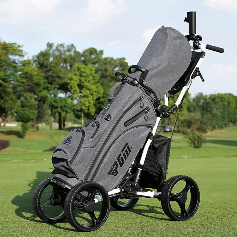 PGM QC005 high quality golf push trolley 4 wheel foldable golf trolley