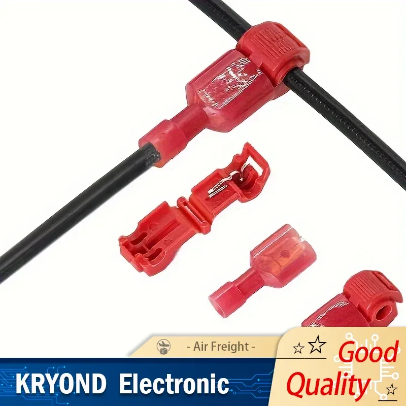 20PCS Red T-shaped Terminal Blocks Wire Cable Connection Clamps Quick Non-stripping Plugs for Home