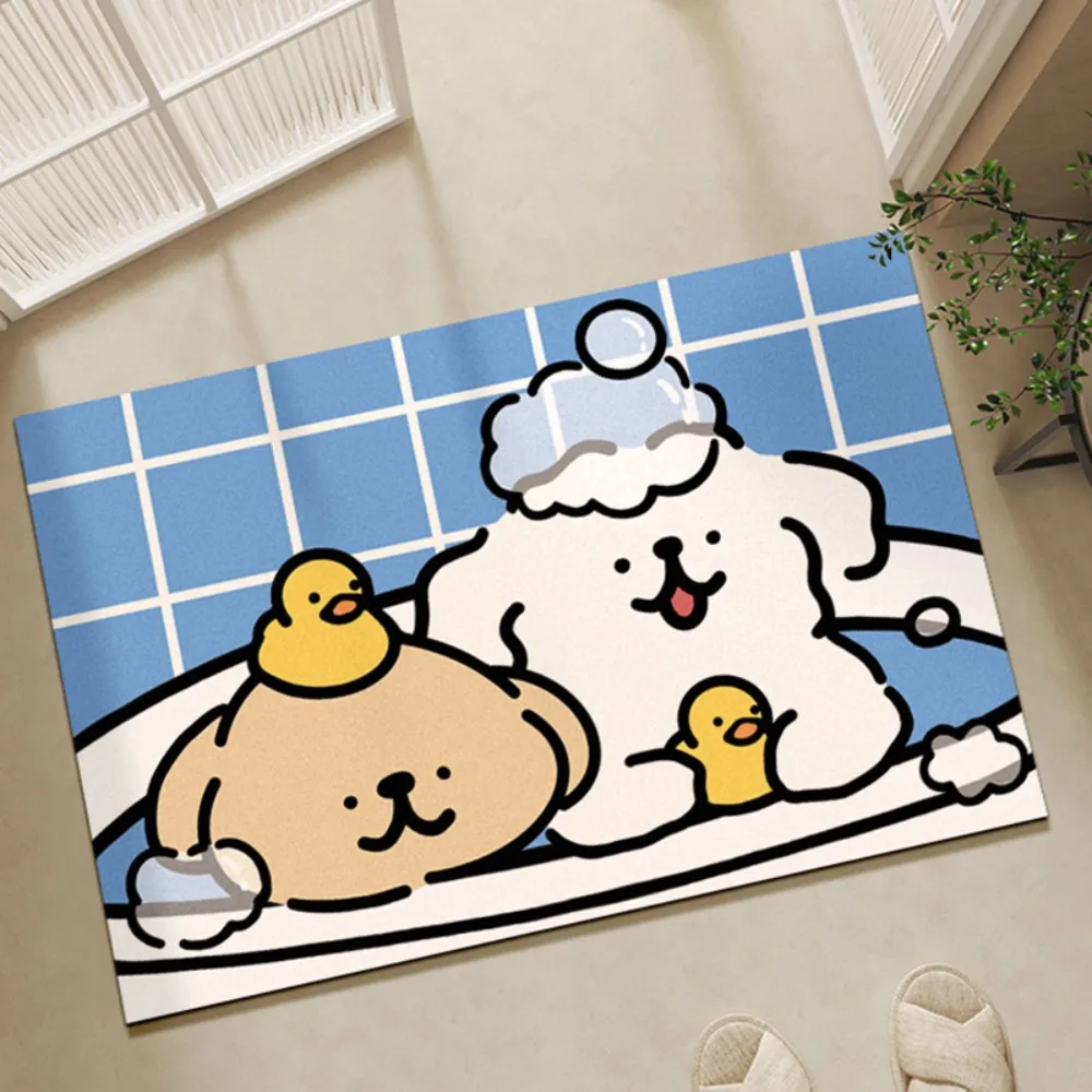 VIKAMA Cartoon Cute Silica Clay Decorative Carpet Anti-slip Water Absorbing Entrance Hall Bathroom Home Decoration