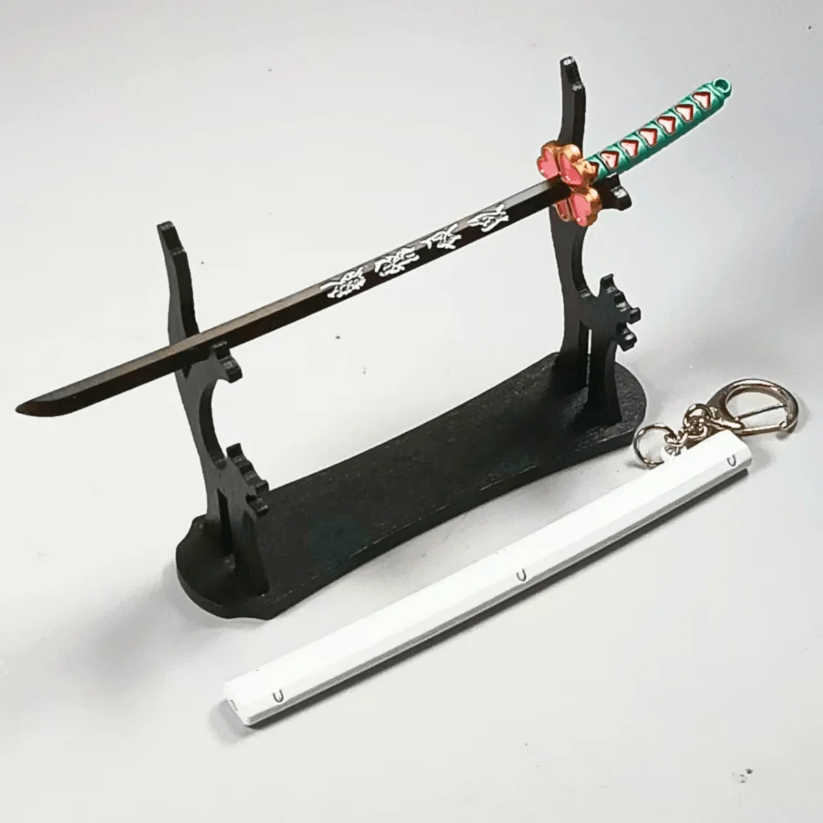 5.9 بوصة الأخضر شفرة معدنية كاتانا السيف النينجا سكين الأصلي الساموراي صابر اليابانية كاتانا صابر تأثيري اكسسوارات الدعامة لعبة