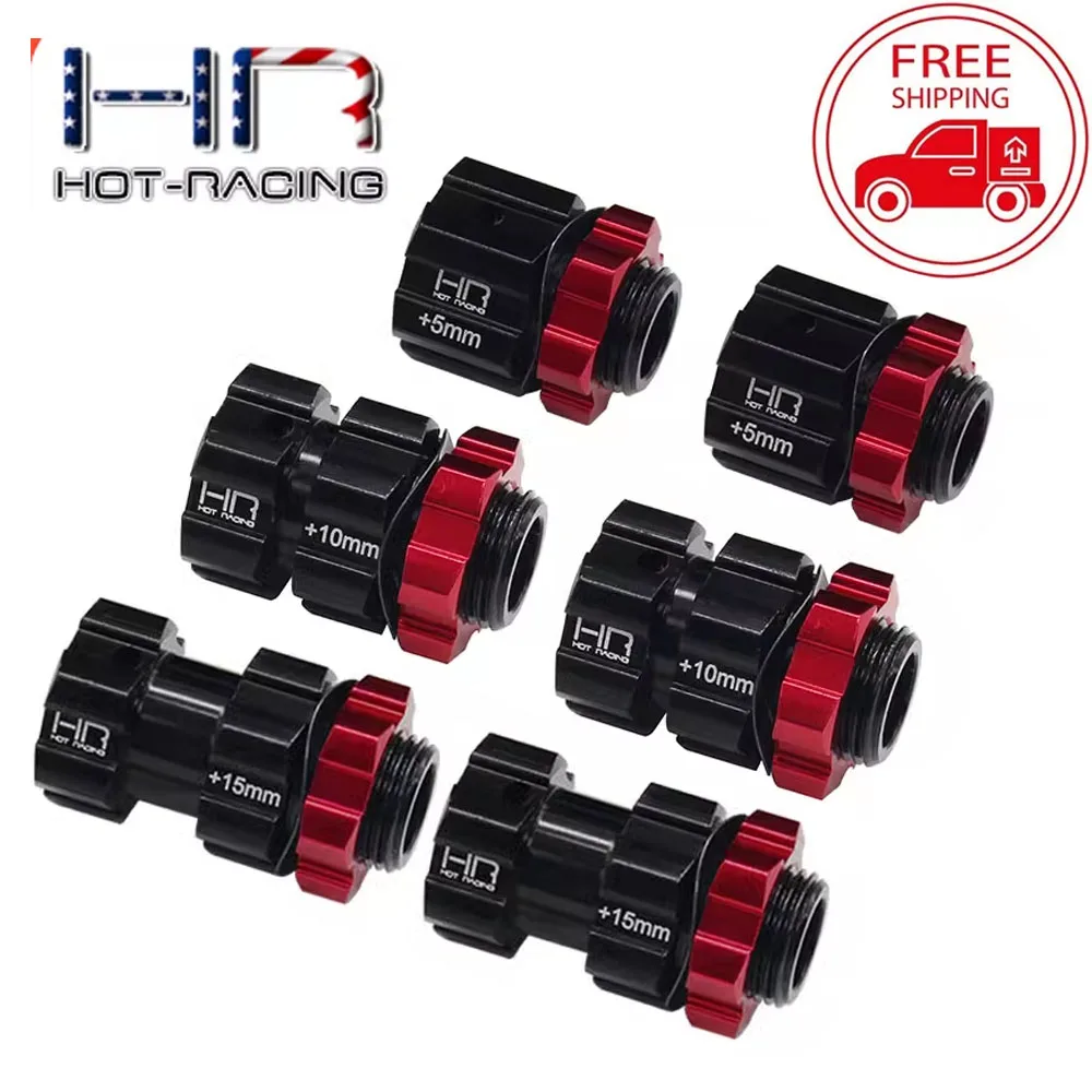 HR HOT RACING CNC Aluminum HD 17mm Wheel Hexes Hub Nuts Adapters +5MM +10MM +15MM Arrma 1/8Kraton Senton Talion Typhon 1/7Mojave